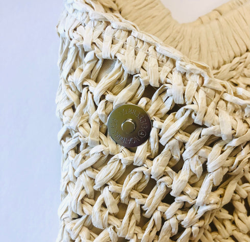 handmade woven straw tote with wooden handles | o'ahu wholesale