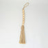 wooden beads garland with jute tassels - short