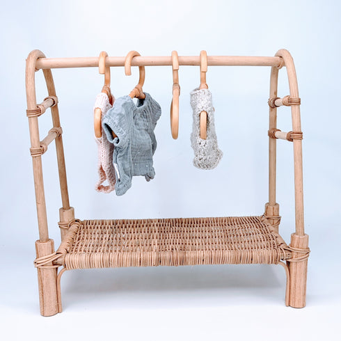 handmade doll rattan clothes rack
