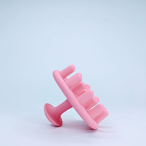 round handheld silicone head massager