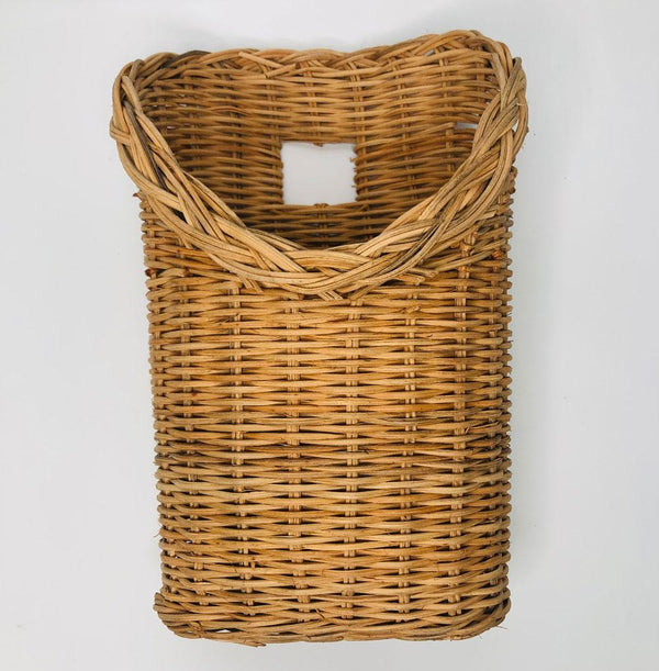 handmade rattan wicker small wall hanging basket