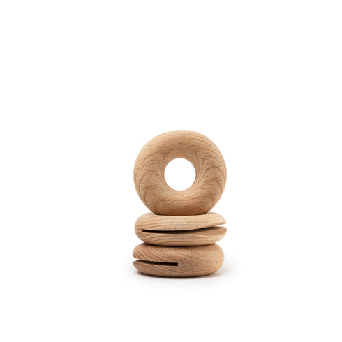 natural wood donut snack bag clip (set of 3)