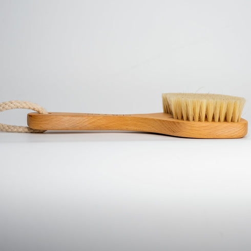 boar bristles dry body brush with handle - dry brushing skin wholesale