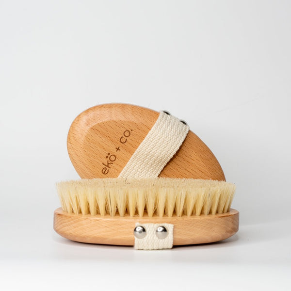 wooden dry body brush - sisal bristles