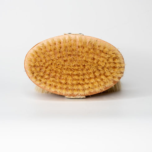 wooden dry body brush - sisal bristles