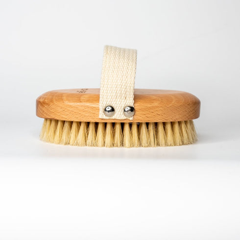 wooden dry body brush - sisal bristles