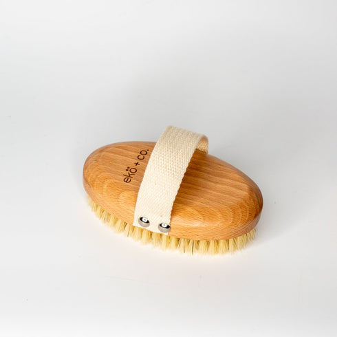 wooden dry body brush - sisal bristles