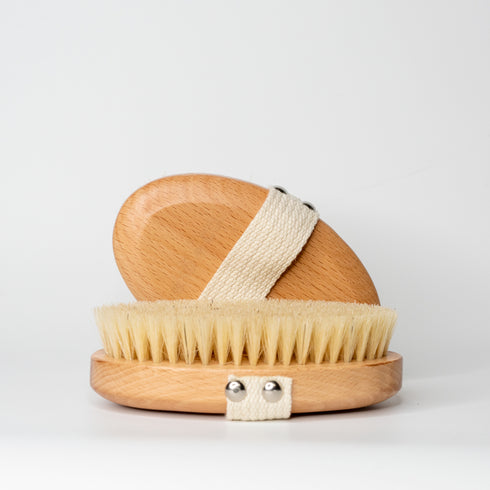 wooden dry body brush - sisal bristles