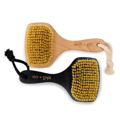 sisal bristles dry body brush with handle - dry brushing skin