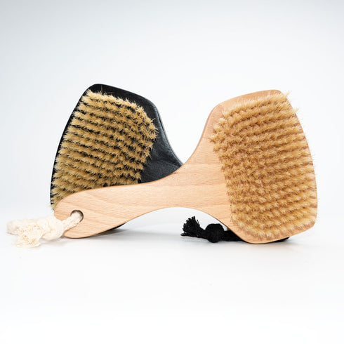 boar bristles dry body brush with handle - dry brushing skin wholesale