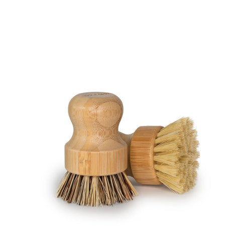 bamboo dish scrub brush - eco friendly kitchen scrubber wholesale