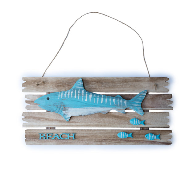 Nautical Beach Decoration Wall Decor Board - Blue Fish