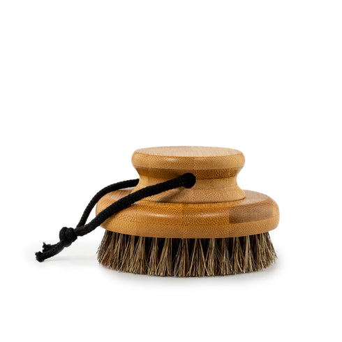 wooden dry body brush - horse hair bristles