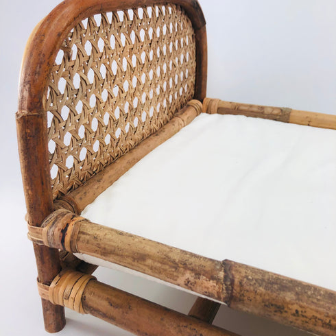 vintage rattan wicker natural doll bed pretend play toy wholesale