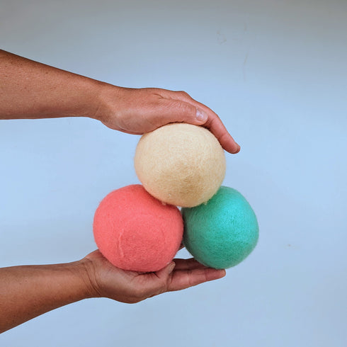 Wool Dryer Balls (Set of 3) | X-Large, Multicolour