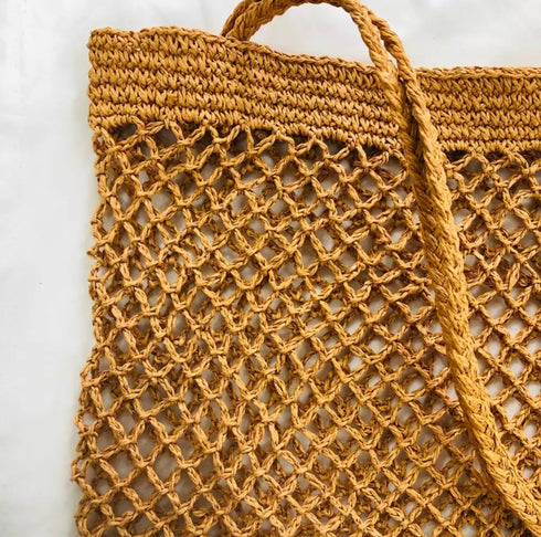 handmade natural biodegradable raffia paper tote handbag wholesale
