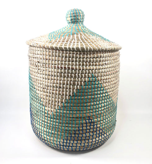 handwoven seagrass laundry hamper storage basket