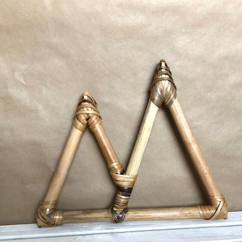 rattan wall art - mountains