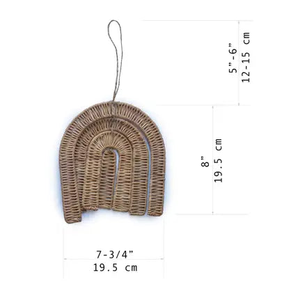 hand woven rattan rainbow boho wall decor