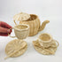handmade white natural rattan tea set pretend boho toy