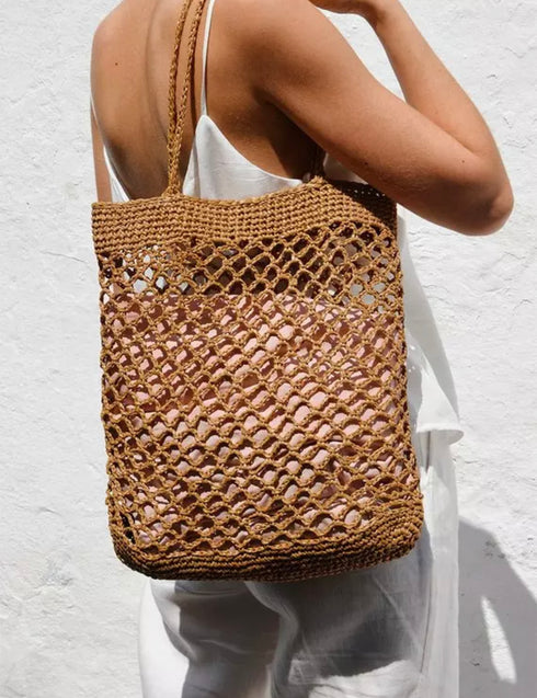 handmade natural biodegradable raffia paper tote handbag wholesale