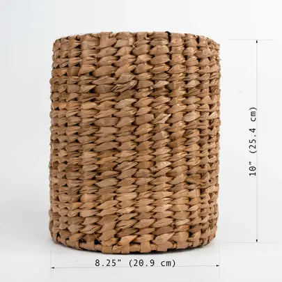 seagrass woven wastebasket
