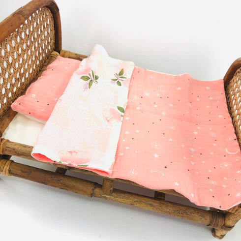 natural muslin doll bedding set pretend play wholesale