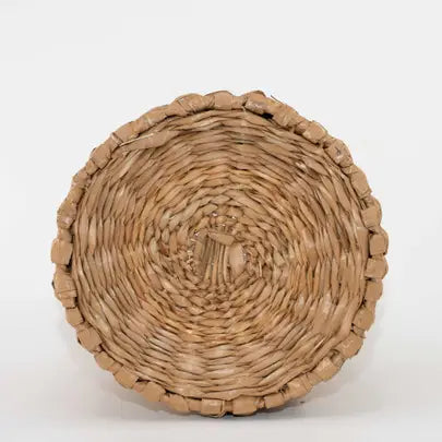 seagrass woven wastebasket