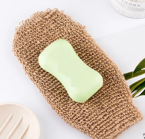 bath hemp fiber body exfoliating scrubber glove wholesale