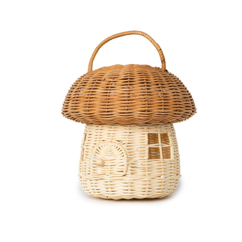 handmade wicker rattan mushroom house basket