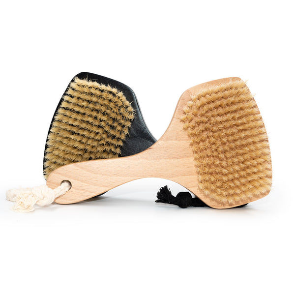 sisal bristles dry body brush with handle - dry brushing skin