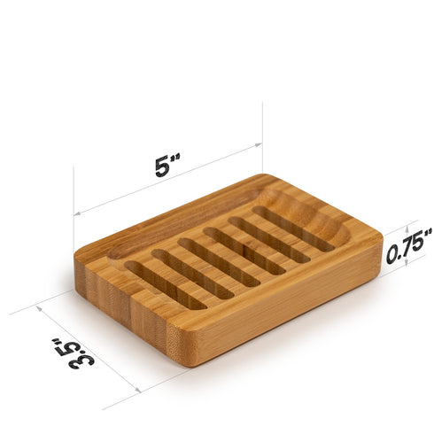slatted bamboo soap dish - rectangular