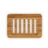 slatted bamboo soap dish - rectangular