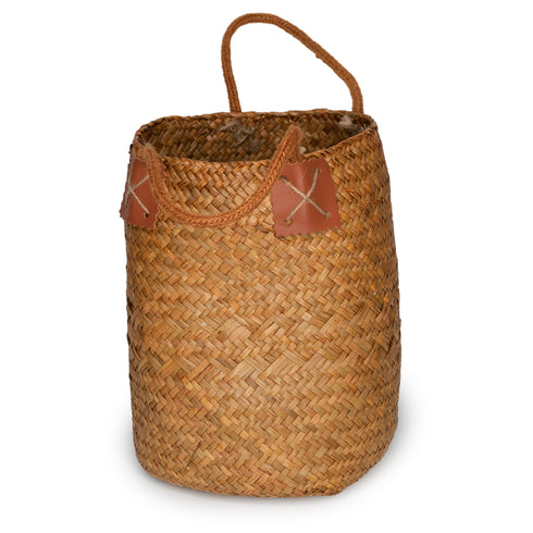 boho woven seagrass basket with handles wholesale