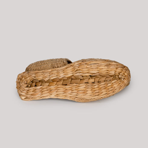 woven natural straw slippers
