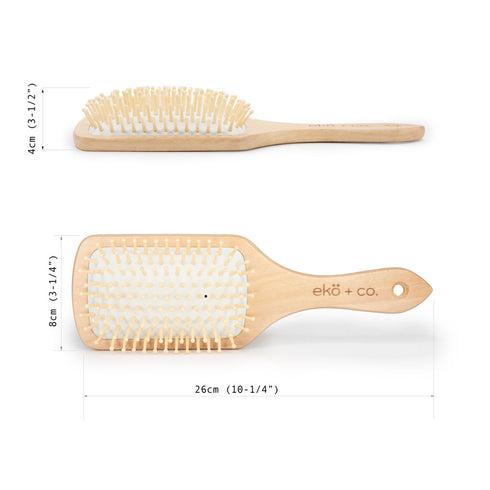 wooden hair brush - bamboo bristles
