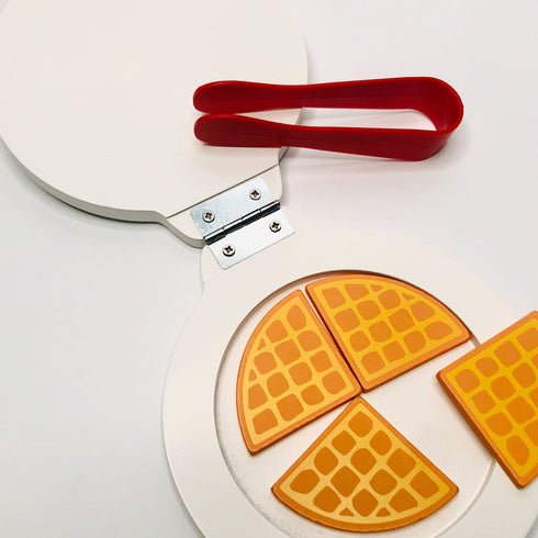 wooden toy waffle maker pretend play